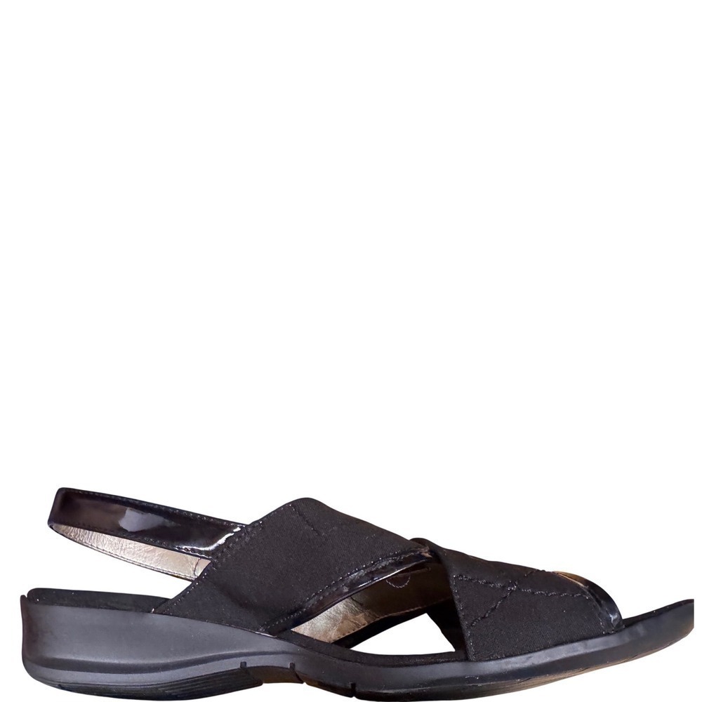 Anne Klein Sport Sandals Black Wedge Slingback Comfort 10M